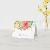 Vrijgezellenfeest van tropische flora Dank u Kaart (Gele Bloem)