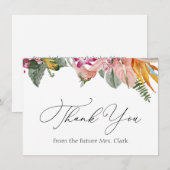 Vrijgezellenfeest van tropische flora Dank u Notitiekaartje (Voorkant / Achterkant)