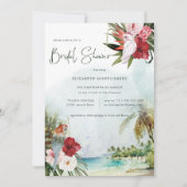 Vrijgezellenfeest van tropische palmbomen kaart (Voorkant)