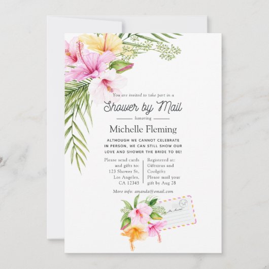 Vrijgezellenfeest van Tropische zomerFloral per po Kaart (Voorkant)