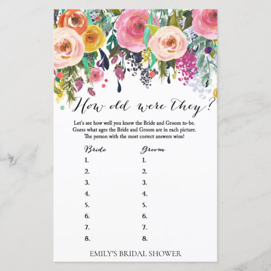 Vrijgezellenfeest van tuinen - hoe oud waren ze? (Voorkant)