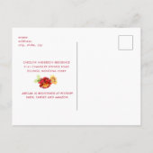 Vrijgezellenfeest van Tuscan Sunflower en Red Peon Uitnodiging Briefkaart (Achterkant)