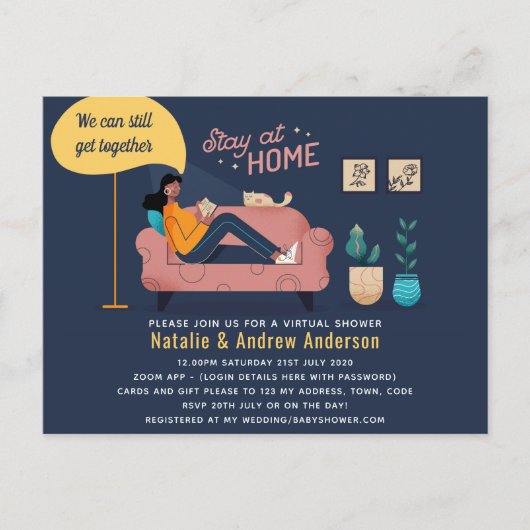 Vrijgezellenfeest van virtuele partij - Birthday-A Briefkaart (Voorkant)