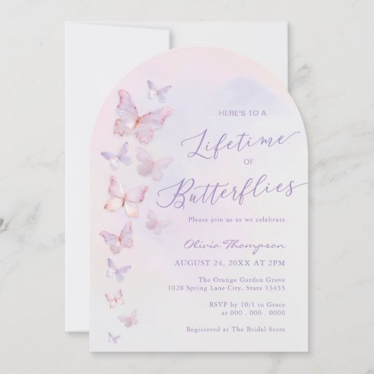 Vrijgezellenfeest van vlinder kaart (Voorkant)