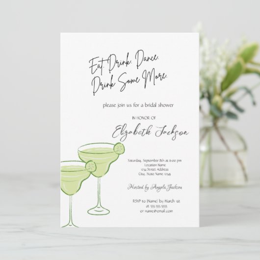 Vrijgezellenfeest van waterverf Martini Kaart (Staand voorkant)