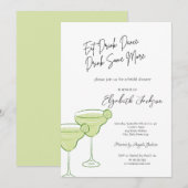 Vrijgezellenfeest van waterverf Martini Kaart (Voorkant / Achterkant)