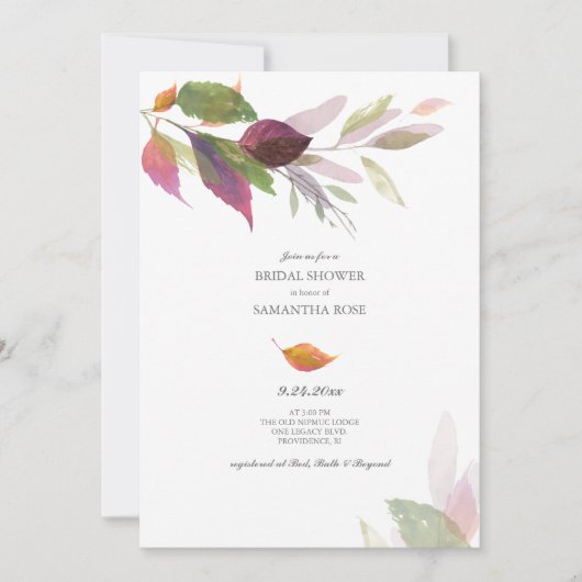 Vrijgezellenfeest van Waterverf met alle bladeren Kaart (Voorkant)