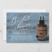 Vrijgezellenfeest van wijnbarrel Rustic Dusty Blue Kaart (Voorkant)