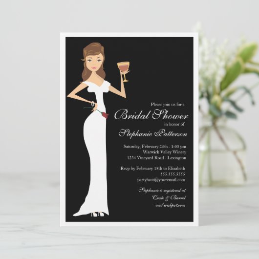 Vrijgezellenfeest van wijnthema's Uitnodiging (Staand voorkant)