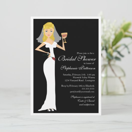 Vrijgezellenfeest van wijnthema's Uitnodiging (Staand voorkant)