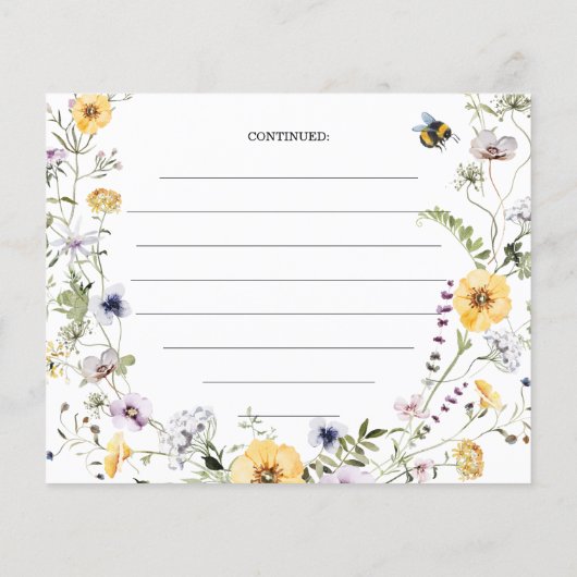 Vrijgezellenfeest van wilde bijen Kaart ontvangen (Achterkant)