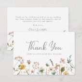 Vrijgezellenfeest van wilde bloemen bedankkaart (Voorkant / Achterkant)