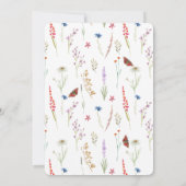 Vrijgezellenfeest van wilde bloemen en vlinders kaart (Achterkant)