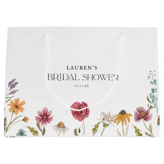 Vrijgezellenfeest van wilde bloemen groot cadeauzakje (Voorkant)