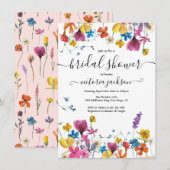 Vrijgezellenfeest van wilde bloemen kaart (Voorkant / Achterkant)