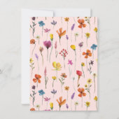 Vrijgezellenfeest van wilde bloemen kaart (Achterkant)