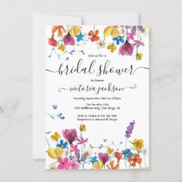Vrijgezellenfeest van wilde bloemen kaart
