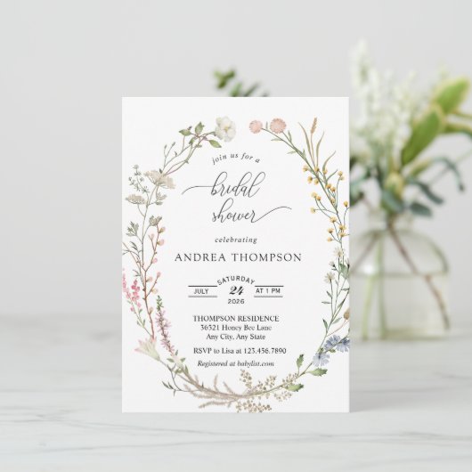 Vrijgezellenfeest van wilde bloemen kaart (Staand voorkant)