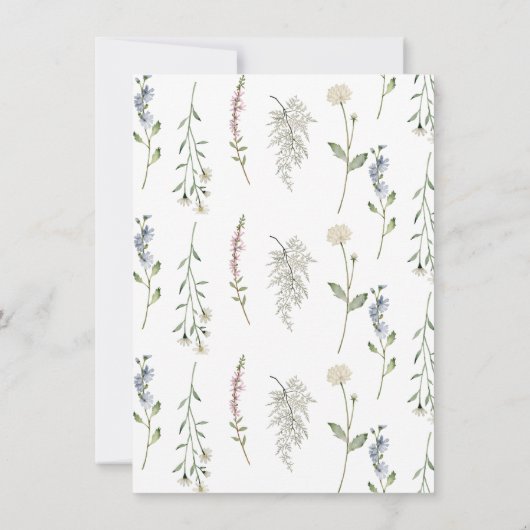 Vrijgezellenfeest van wilde bloemen kaart (Achterkant)