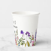 Vrijgezellenfeest van wilde bloemen papieren bekers (Achterkant)