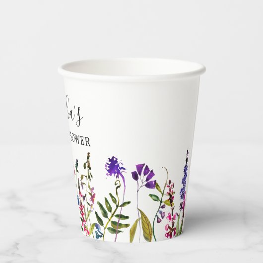 Vrijgezellenfeest van wilde bloemen papieren bekers (Achterkant)