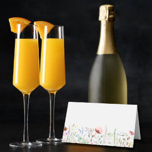 Vrijgezellenfeest van wilde bloemen plaatskaartje