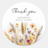 Vrijgezellenfeest van wilde bloemen ronde sticker (Voorkant)