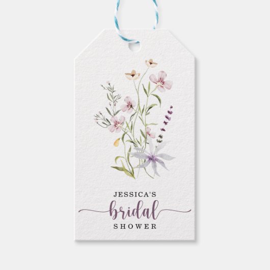 Vrijgezellenfeest van wilde bloemen Rustic Floral Cadeaulabel (Voorkant)