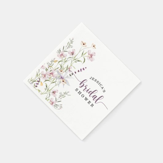 Vrijgezellenfeest van wilde bloemen servet (Hoek)