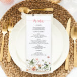 Vrijgezellenfeest van wilde bloemroze Floral Weddi Menu<br><div class="desc">Dit prachtige menu is perfect voor je volgende evenement! Bewerk eenvoudig de menuitems en toon dit prachtige ontwerp op elk bord! Bekijk het gehele Wilde collectie voor meer overeenkomende objecten!</div>