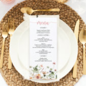 Vrijgezellenfeest van wilde bloemroze Floral Weddi Menu