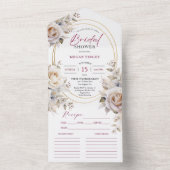 Vrijgezellenfeest van wilde Rozen All In One Uitnodiging (Binnen)