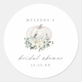 Vrijgezellenfeest van witte en grijze Floral Ronde Sticker