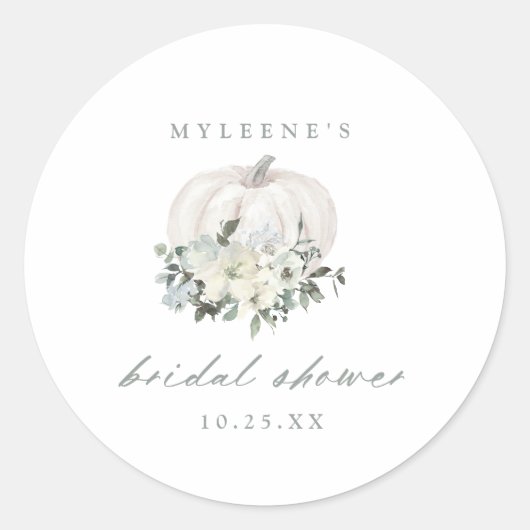 Vrijgezellenfeest van witte en grijze Floral Ronde Sticker (Voorkant)
