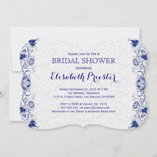 Vrijgezellenfeest van witte en marineblauw ras nod kaart (Voorkant)