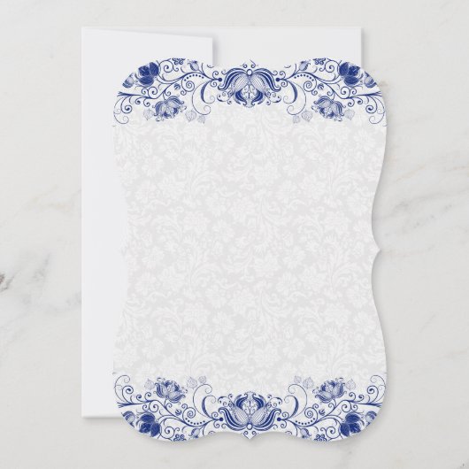 Vrijgezellenfeest van witte en marineblauw ras nod kaart (Achterkant)