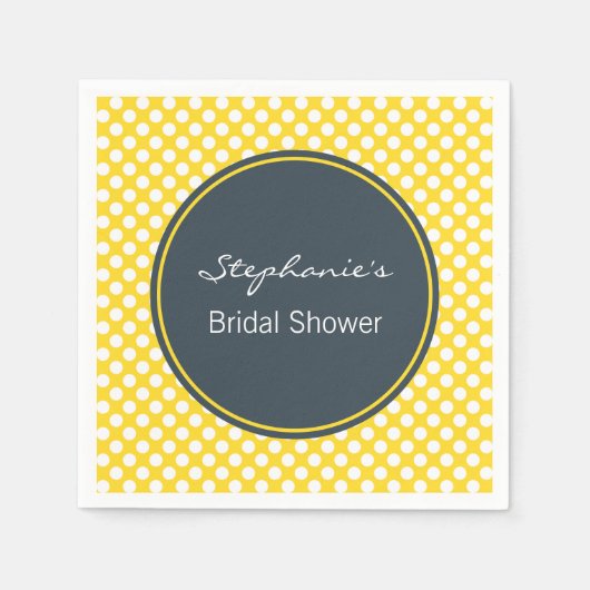Vrijgezellenfeest van witte, gele en koolstof pokk servetten (Voorkant)