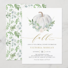 Vrijgezellenfeest van witte pompoen en Herfst uit  Kaart