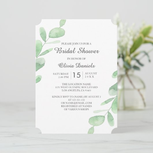 Vrijgezellenfeest van Woodland. Groene eucalyptusb Kaart (Staand voorkant)