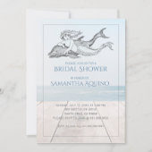 Vrijgezellenfeest van zeemeermin en dolfijn kaart (Voorkant)