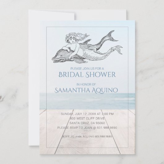 Vrijgezellenfeest van zeemeermin en dolfijn kaart (Voorkant)