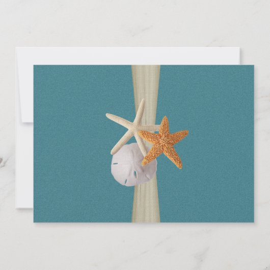 Vrijgezellenfeest van zeesterren in de rustieke oc kaart (Achterkant)