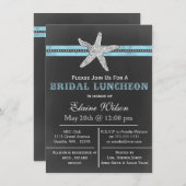 vrijgezellenfeest van zeesterstrand van het karton kaart (Voorkant / Achterkant)