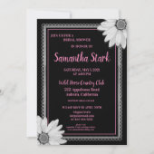 Vrijgezellenfeest van zwarte en witte Floral Kaart (Voorkant)