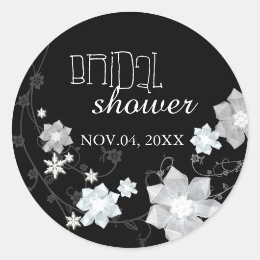 Vrijgezellenfeest van zwarte en witte Floral Ronde Sticker (Voorkant)