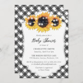 Vrijgezellenfeest van zwarte en witte Gingham Sunf Kaart (Voorkant / Achterkant)