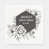 Vrijgezellenfeest van zwarte en witte Lijst Servet (Voorkant)