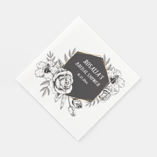 Vrijgezellenfeest van zwarte en witte Lijst Servet (Hoek)