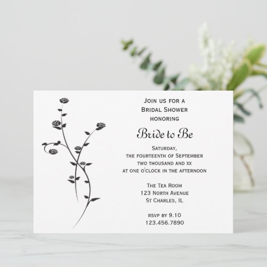 Vrijgezellenfeest van zwarte en witte rozen kaart (Staand voorkant)