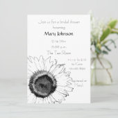 Vrijgezellenfeest van zwarte en witte zonnebloemen kaart (Staand voorkant)